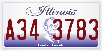 IL license plate A343783