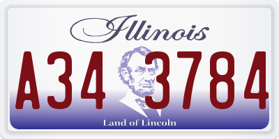 IL license plate A343784
