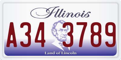 IL license plate A343789