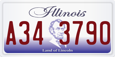 IL license plate A343790