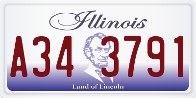 IL license plate A343791