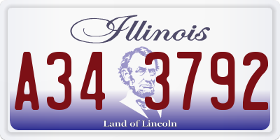 IL license plate A343792