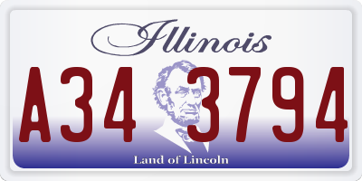 IL license plate A343794