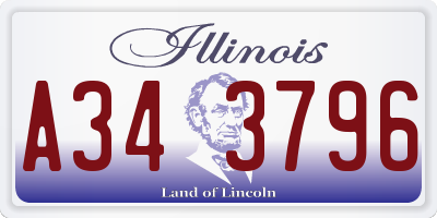 IL license plate A343796