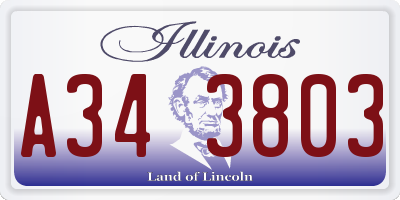 IL license plate A343803