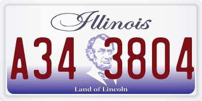 IL license plate A343804