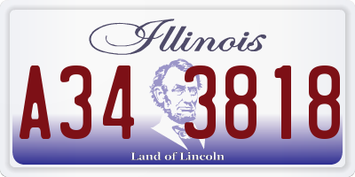 IL license plate A343818