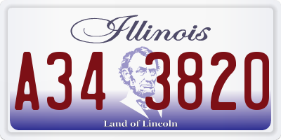 IL license plate A343820