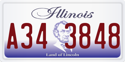 IL license plate A343848