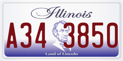 IL license plate A343850
