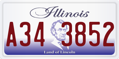 IL license plate A343852