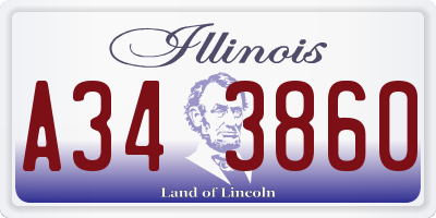 IL license plate A343860