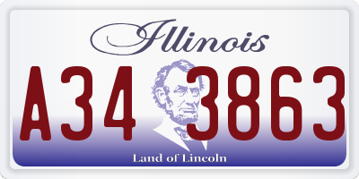 IL license plate A343863