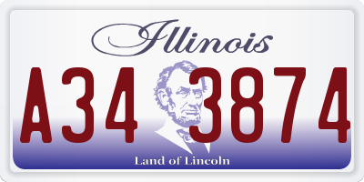 IL license plate A343874