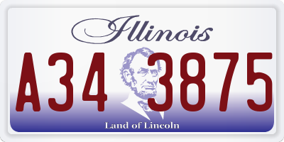IL license plate A343875