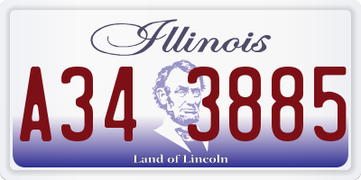 IL license plate A343885