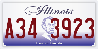 IL license plate A343923