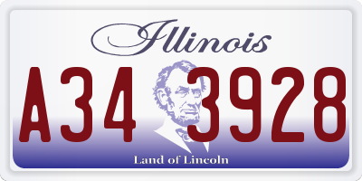 IL license plate A343928