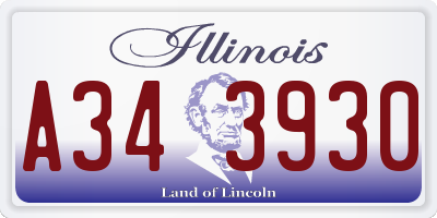 IL license plate A343930