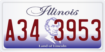 IL license plate A343953