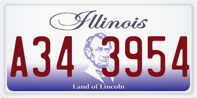 IL license plate A343954