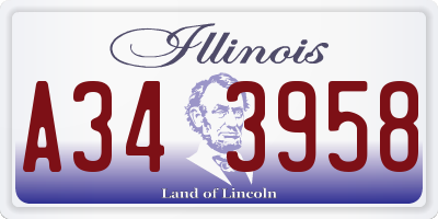 IL license plate A343958
