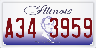 IL license plate A343959