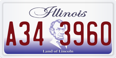 IL license plate A343960