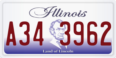 IL license plate A343962