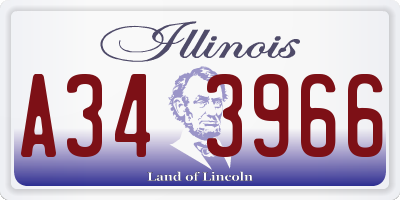 IL license plate A343966