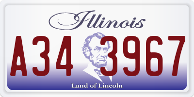 IL license plate A343967