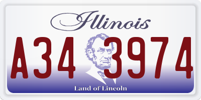 IL license plate A343974