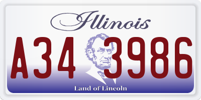 IL license plate A343986