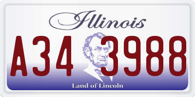 IL license plate A343988