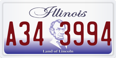 IL license plate A343994