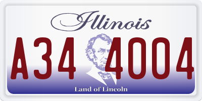 IL license plate A344004