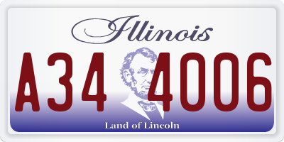 IL license plate A344006