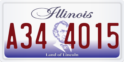 IL license plate A344015