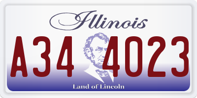 IL license plate A344023
