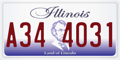 IL license plate A344031