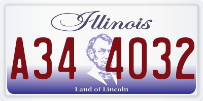 IL license plate A344032