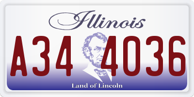IL license plate A344036
