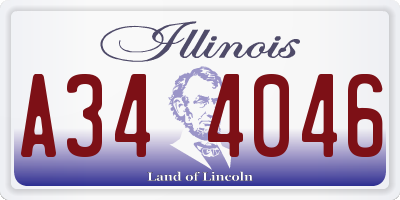 IL license plate A344046