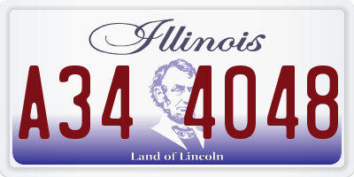 IL license plate A344048