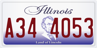 IL license plate A344053