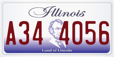 IL license plate A344056