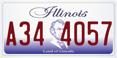 IL license plate A344057