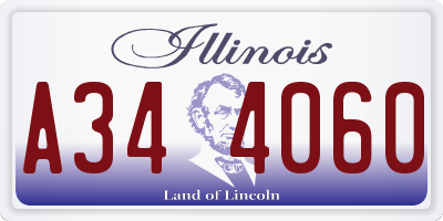 IL license plate A344060