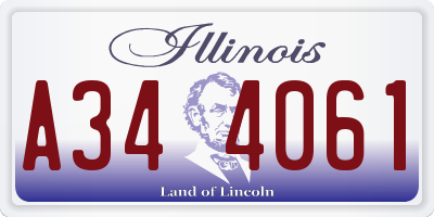 IL license plate A344061