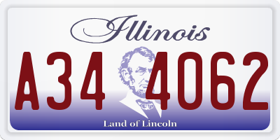 IL license plate A344062